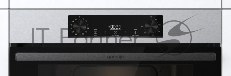 Встраиваемая электрическая духовка 60 см GORENJE BOB6737E01X, Полезный объем: 77 л, Стандартный шарнир дверцы, Решетка, Съемные направляющие, Дверца CompactDoor: 2 стекла + 1 термослой, Защитное покрытие Antifinger, Габаритные размеры (вхшхг): 59,5 ×