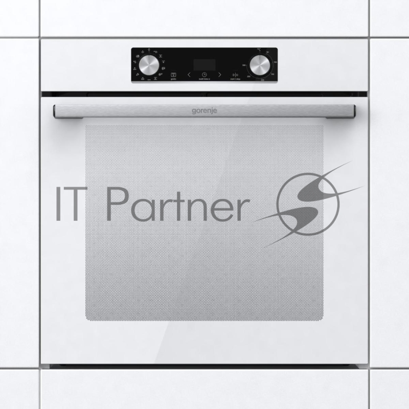 Встраиваемая электрическая духовка 60 см GORENJE Полезный объем: 77 л, Сенсорный программатор IconLED, Плавное открывание и закрывание дверцы, Решетка, Частично выдвижные телескопические направляющие на 1-м уровне, Дверца CompactDoor: 2 стекла + 1 те