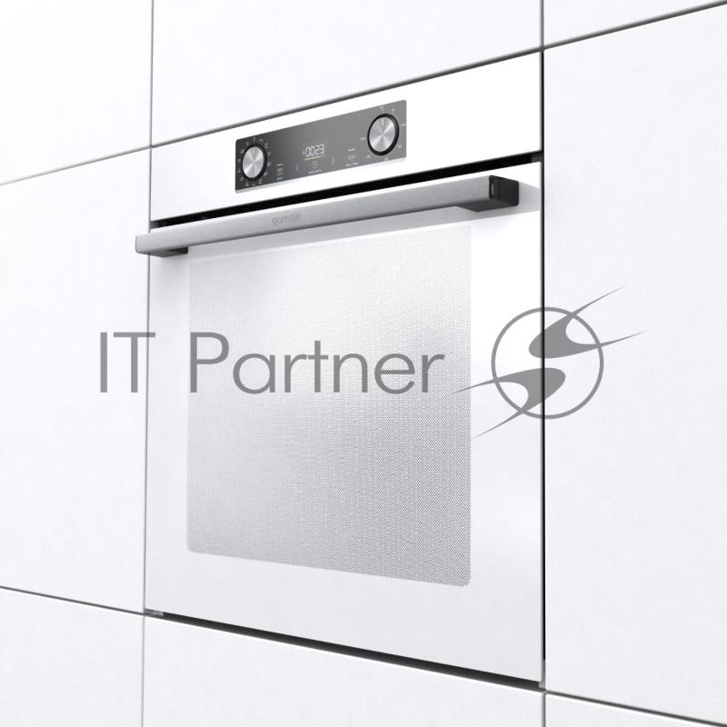Встраиваемая электрическая духовка 60 см GORENJE Полезный объем: 77 л, Сенсорный программатор IconLED, Плавное открывание и закрывание дверцы, Решетка, Частично выдвижные телескопические направляющие на 1-м уровне, Дверца CompactDoor: 2 стекла + 1 те