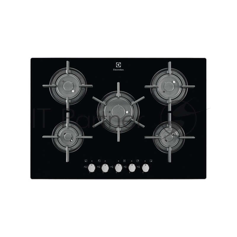 Встраиваемая газовая панель ELECTROLUX EGT97657NK / 74х51, газовая, стеклокерамика, независимая, электроподжиг, газ-контроль, черная