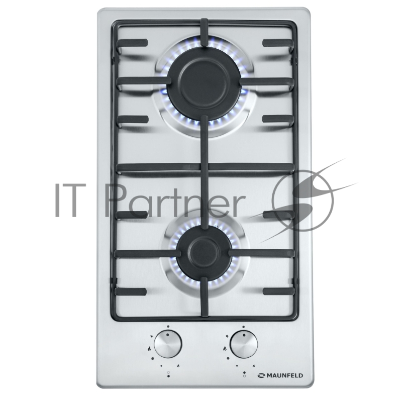 Газовая панель MAUNFELD EGHS.32.3ES/G/ • Тип: газовая 30см • Тип установки: независимая • Управление: фронтальное, переключатели поворотные • Нагревательный элемент: конфорка, 2шт • Мощность конфорок, Вт: 2600, 1700 • Материал исполнения: нержавеющая
