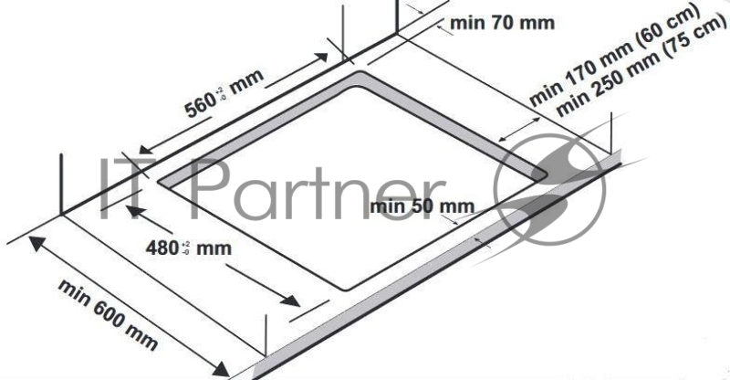 Встраиваемая газовая варочная панель Candy CHW6LBX
