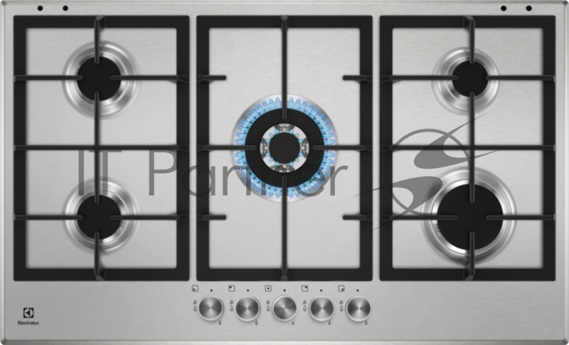 Газовая варочная поверхность ELECTROLUX , 3 чугунных держателя, газконтроль варочной поверхности, интегрированный автоподжиг варочной поверхности, WOK