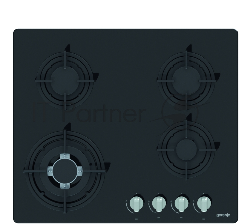 Встраиваемая варочная панель GORENJE Газовая варочная панель на закаленном стекле, 58 × 8 × 50 см, 4 конфрки,черный цвет