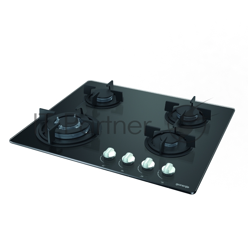 Встраиваемая варочная панель GORENJE Газовая варочная панель на закаленном стекле, 58 × 8 × 50 см, 4 конфрки,черный цвет
