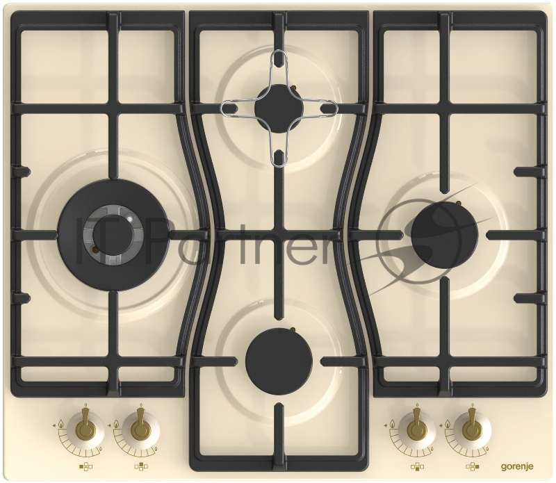 Встраиваемые варочные панели GORENJE Встраиваемые варочные панели GORENJE/ Газовая варочная панель, Цвет: Слоновая кость, Газовая варочная панель, Решетки: Чугунные решетки, Автоматический электроподжиг варочной поверхности, Габаритные размеры (вхшхг