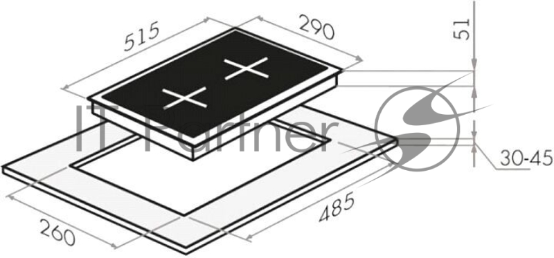 Газовая варочная панель MAUNFELD EGHE.32.6CW/G