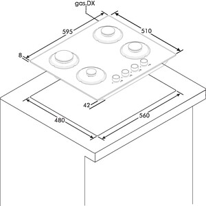 Встраиваемая газовая панель Candy Timeless CVW6BB