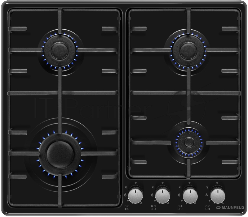Встраиваемая газовая панель MAUNFELD EGHE.64.3STS-EB, черная