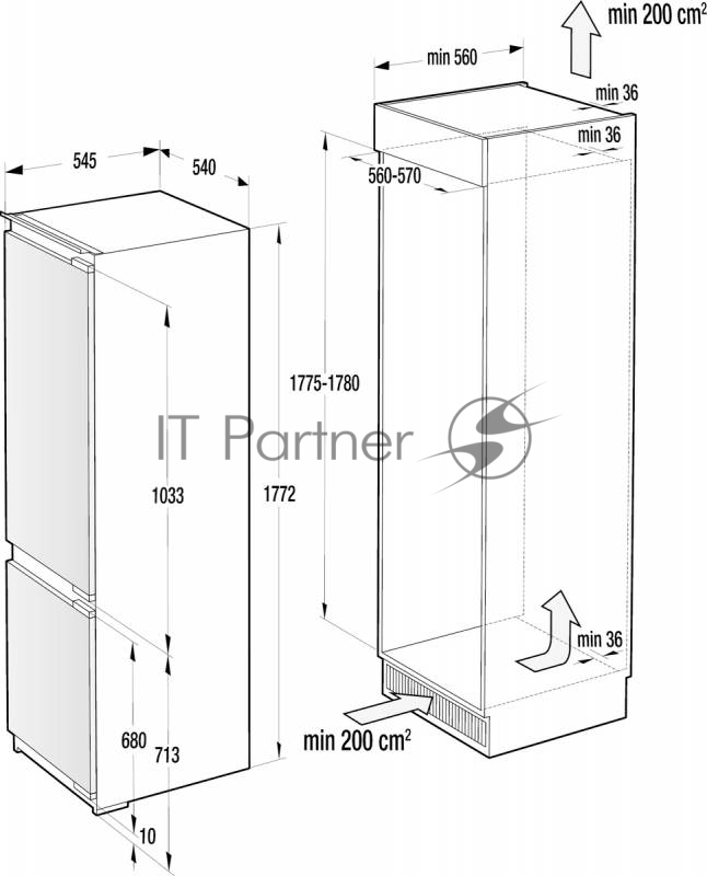 Холодильник Gorenje NRKI2181E1 белый (двухкамерный)