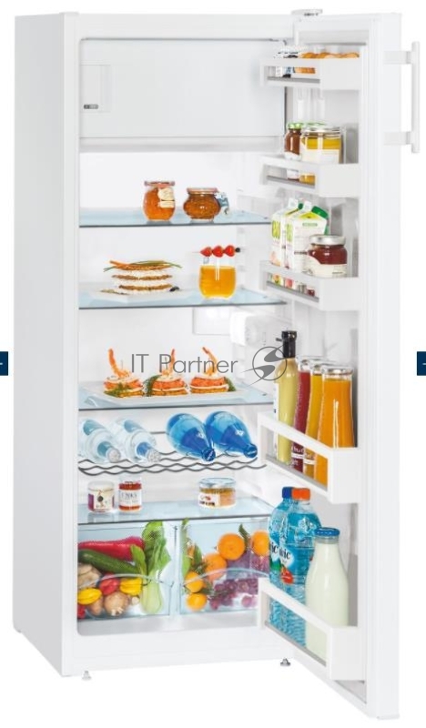 Холодильник LIEBHERR K 2834-20 001 . Цвет: белый Класс энергоэффективности А++ Потребление энергии за год * 161 кВт-ч/год Система размораживание капельная Наружные размеры (В/Ш/Г) 140,2 / 55,0 / 63,0 см Полезный объем, общий 250 л Полезный объём: ХК