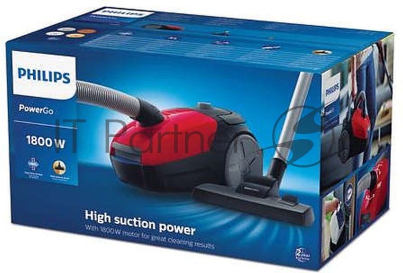 Пылесос Philips FC8293/01 1800Вт красный/черный