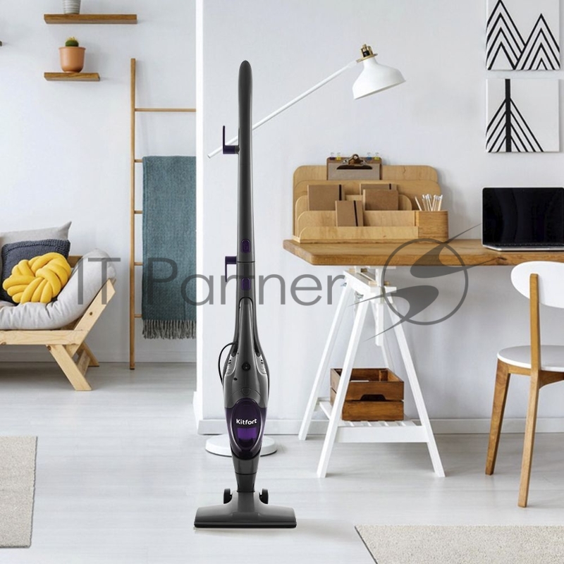 Вертикальный пылесос «2 в 1» Kitfort Мощность 600 Вт.Пылесборник 0,5 л.Уровень шума 78 дБ.