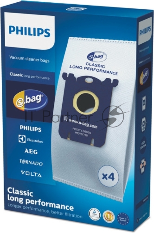 Пылесборник Philips FC8021/03 для пылесосов Performer FC915X и FC917X, SilentStar FC93XX, Jewel FC90XX, EasyLife FC813X, PowerLife FC845X, 4 шт.