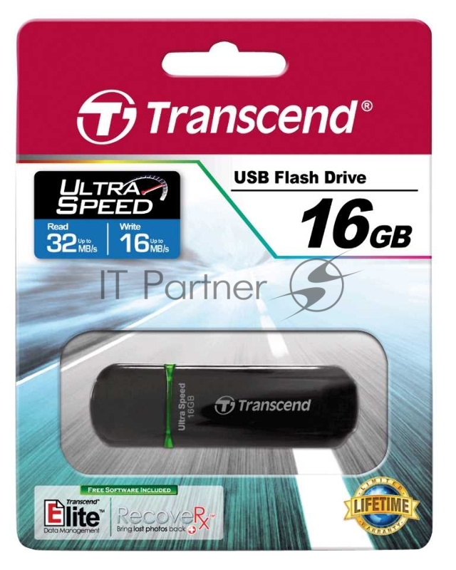 Флеш Диск Transcend 16Gb Jetflash 600 TS16GJF600 USB2.0 черный