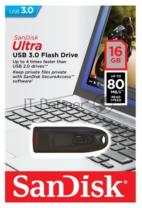 Флеш Диск Sandisk 16Gb Ultra SDCZ48-016G-U46 USB3.0 черный