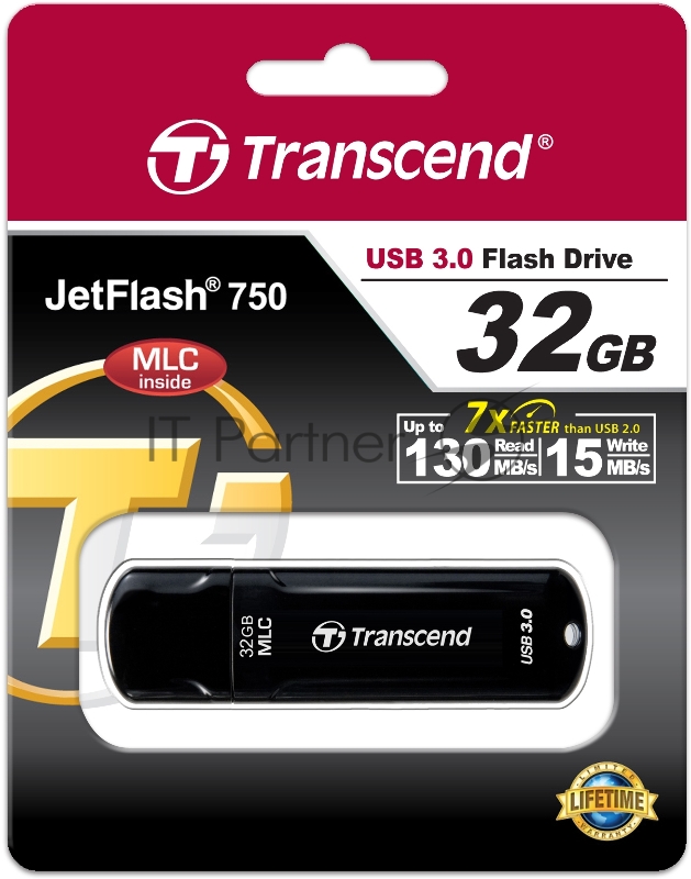 Флеш Диск Transcend 32Gb Jetflash 750 TS32GJF750K USB3.0 черный