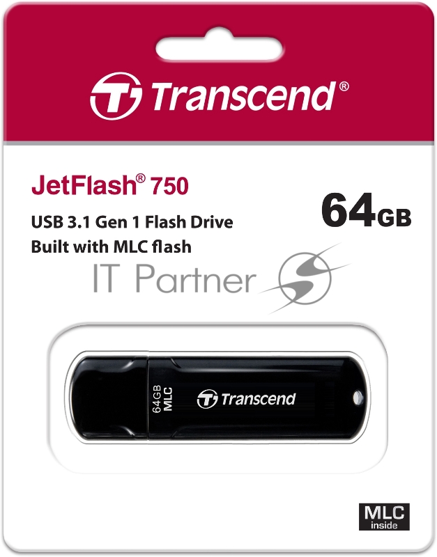 Флеш Диск Transcend USB Drive 64Gb JetFlash 750 TS64GJF750K {USB 3.0}