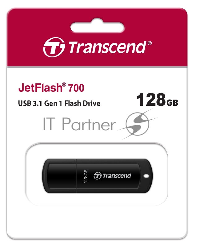 Флеш накопитель 128GB Transcend JetFlash 700 USB 3.0, Черный