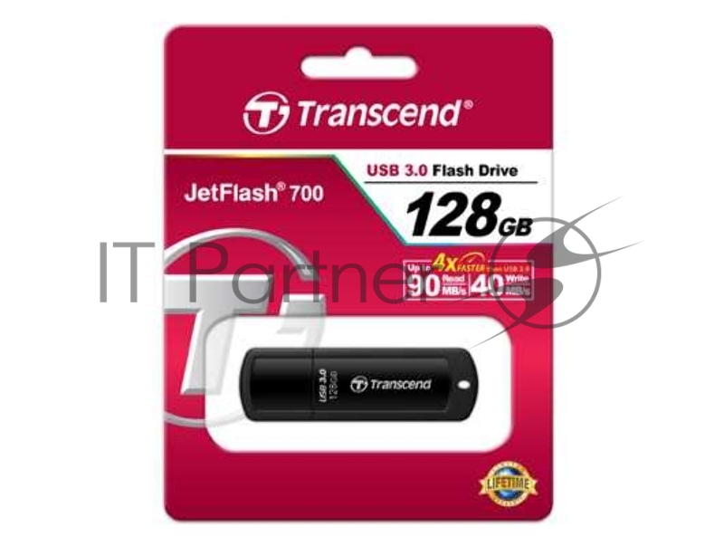 Флеш накопитель 128GB Transcend JetFlash 700 USB 3.0, Черный