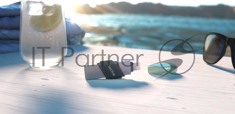 Флеш Диск Sandisk 128Gb iXpand Flip SDIX90N-128G-GN6NE USB3.1 зеленый/серебристый