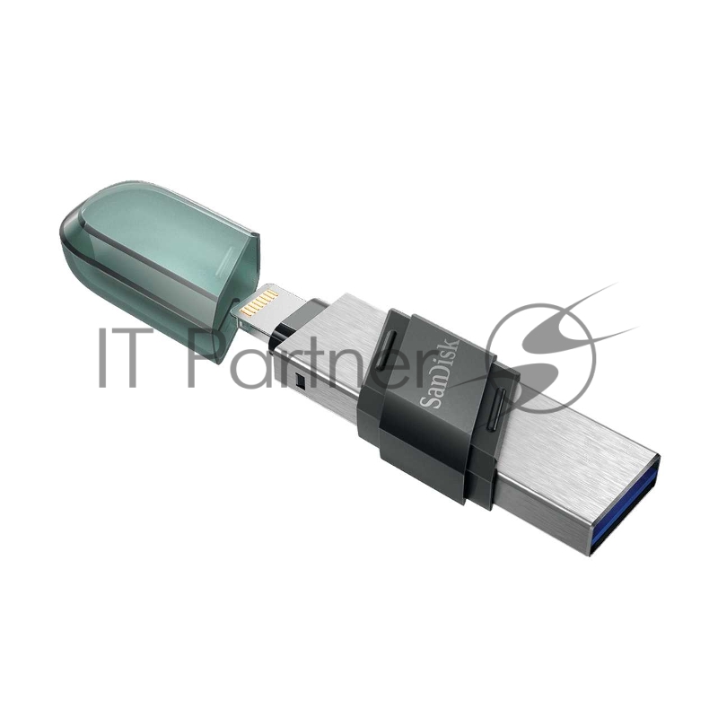 Флеш Диск Sandisk 128Gb iXpand Flip SDIX90N-128G-GN6NE USB3.1 зеленый/серебристый