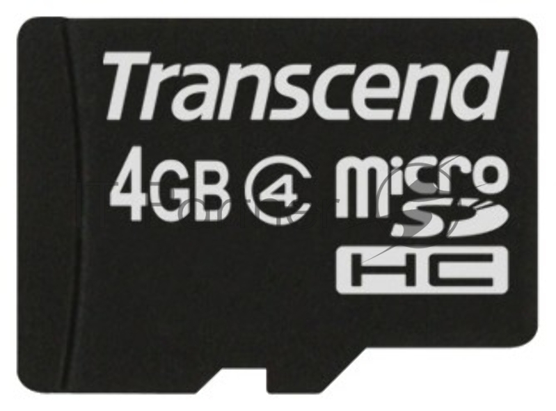Флеш карта microSDHC 4Gb Class4 Transcend TS4GUSDHC4 + adapter