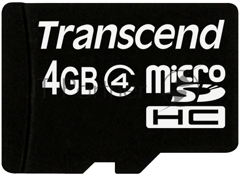 Флеш карта microSDHC 4Gb Class4 Transcend TS4GUSDHC4 + adapter