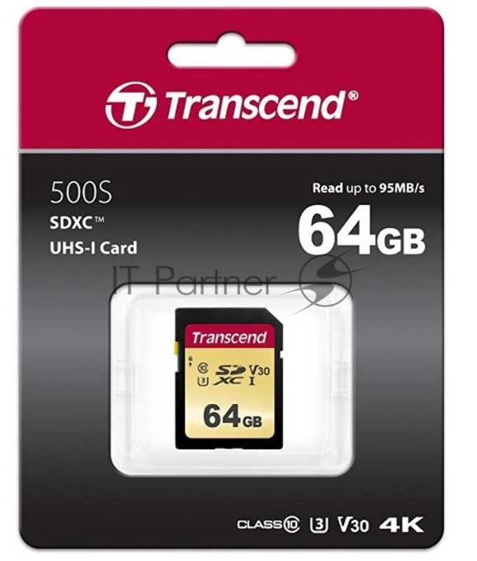 Флеш карта SD 64GB Transcend SDХC UHS-I U3, MLC