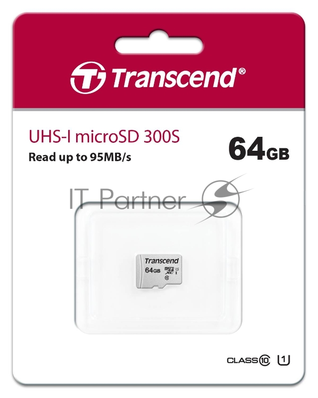 Флеш карта microSD 64GB Transcend microSDXC Class 10 UHS-I U1, (без адаптера), TLC
