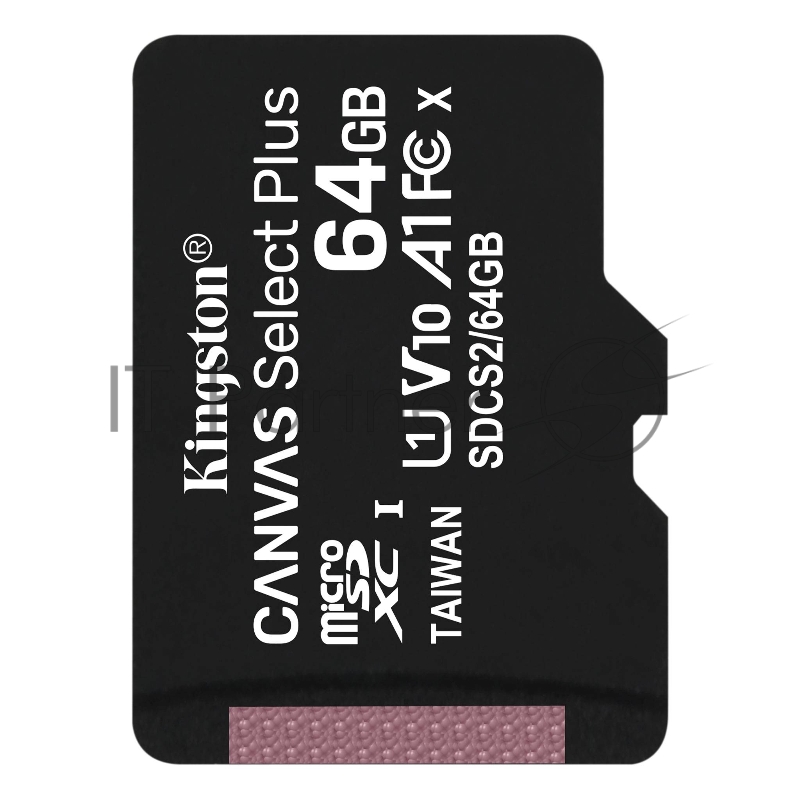 Флеш карта microSDHC 64GB microSDXC Class10 Kingston <SDCS2/64GBSP> Class10 UHS-I Canvas Select up to 100MB/s