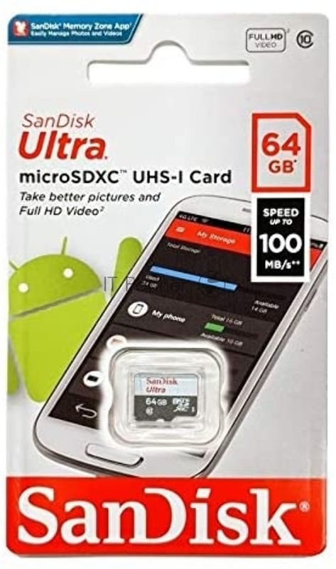 Флеш карта microSD 64GB SanDisk microSDXC Class 10 Ultra UHS-I 100MB/s