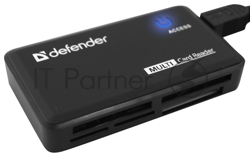 Кардридер Defender OPTIMUS, до 4 типов карт одновременно + кабель USB 2.0 A(M) - MiniB (M) длина 1 м.