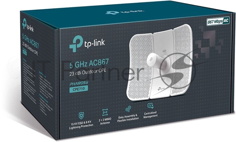 Наружная точка доступа Tp-Link CPE710 5 ГГц 867 Мбит/с 23 дБи Wi-Fi стандарта AC SMB