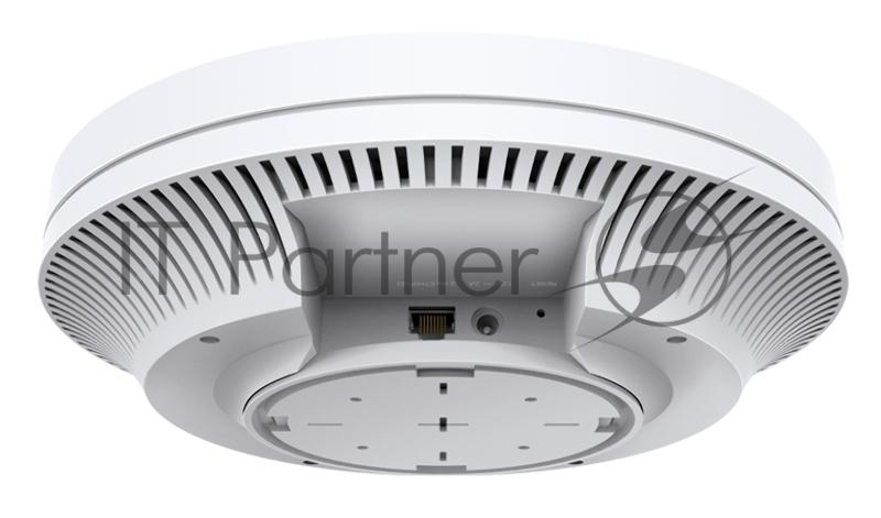Точка доступа TP-Link 11AX dual-band ceiling access point, up to 1200 Mbit / s at 5 GHz and up to 574 Mbit / s at 2.4 GHz, 1 10/100/1000Mbps LAN port, support PoE 802.3at standard, support BSS coloring, Seamless Roaming, Mesh, Band Steering, Airtime