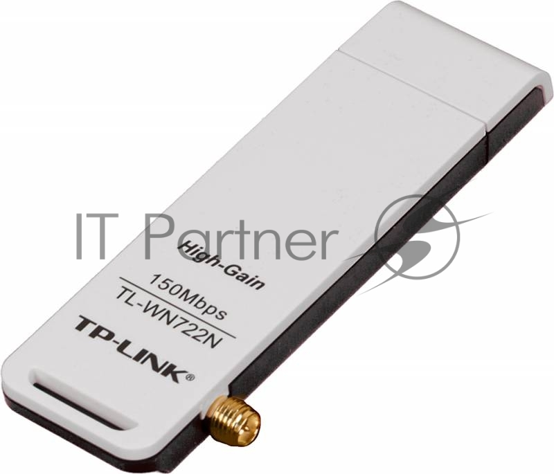Адаптер TP-Link SOHO TL-WN722N 150Mbps High Gain Wireless N USB Adapter with Cradle, Atheros, 1T1R, 2.4GHz, 802.11n/g/b, 1 detachable antenna