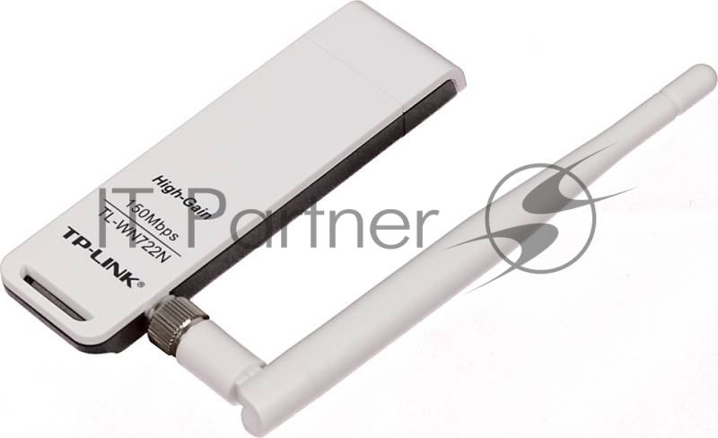 Адаптер TP-Link SOHO TL-WN722N 150Mbps High Gain Wireless N USB Adapter with Cradle, Atheros, 1T1R, 2.4GHz, 802.11n/g/b, 1 detachable antenna