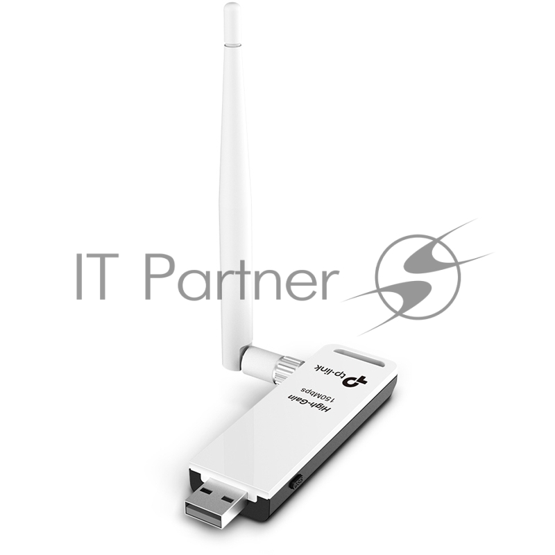 Адаптер TP-Link SOHO TL-WN722N 150Mbps High Gain Wireless N USB Adapter with Cradle, Atheros, 1T1R, 2.4GHz, 802.11n/g/b, 1 detachable antenna