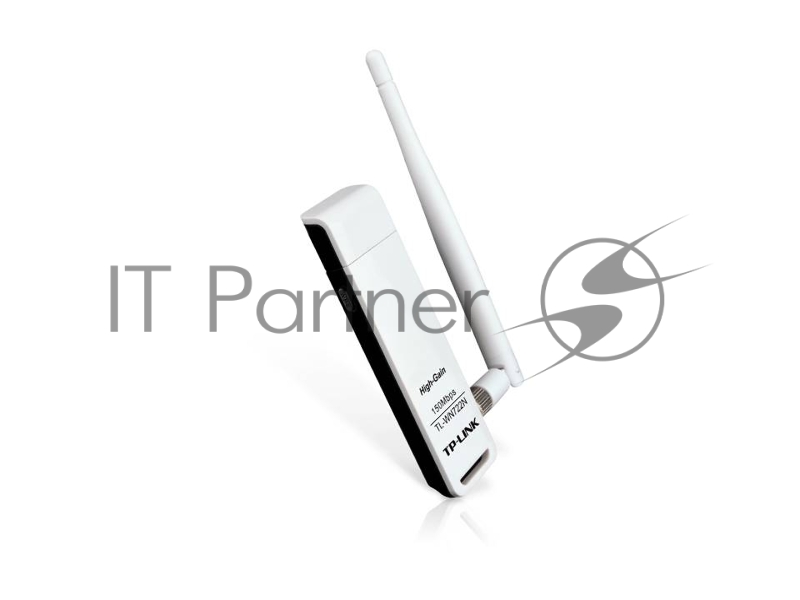 Адаптер TP-Link SOHO TL-WN722N 150Mbps High Gain Wireless N USB Adapter with Cradle, Atheros, 1T1R, 2.4GHz, 802.11n/g/b, 1 detachable antenna