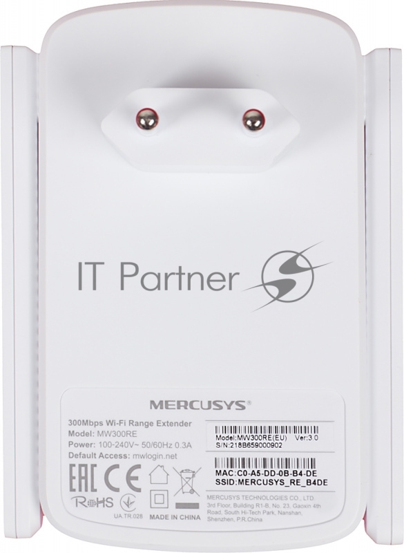 Усилитель Mercusys MW300RE 300Mbps Wi-Fi Range Extender