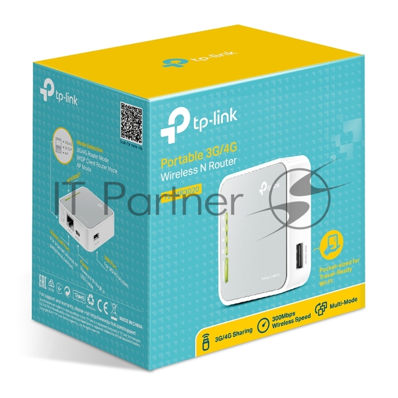 Маршрутизатор беспроводной TP-Link SOHO TL-MR3020 10/100BASE-TX