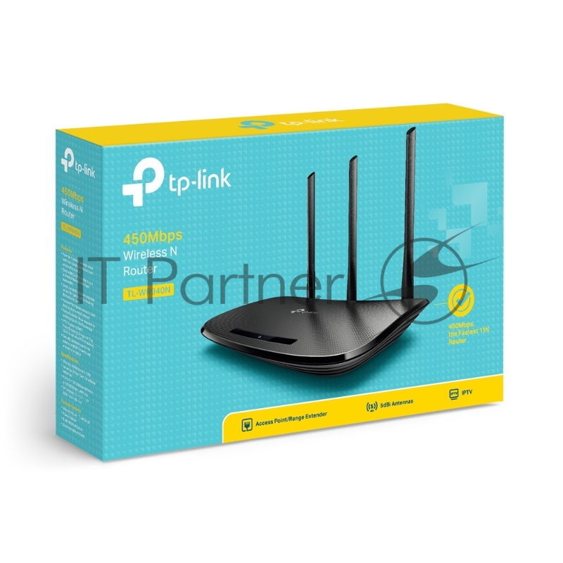 Маршрутизатор беспроводной TP-Link TL-WR940N (TL-WR940N 450M) 10/100BASE-TX