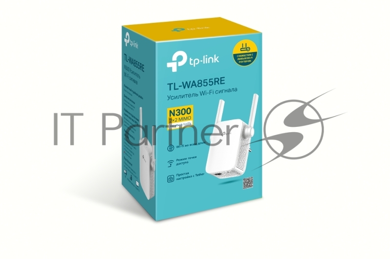Усилитель сигнала TP-LINK SOHO TL-WA855RE Усилитель беспроводного сигнала, скорость до 300 Мбит/с поставляется без кабеля RJ-45