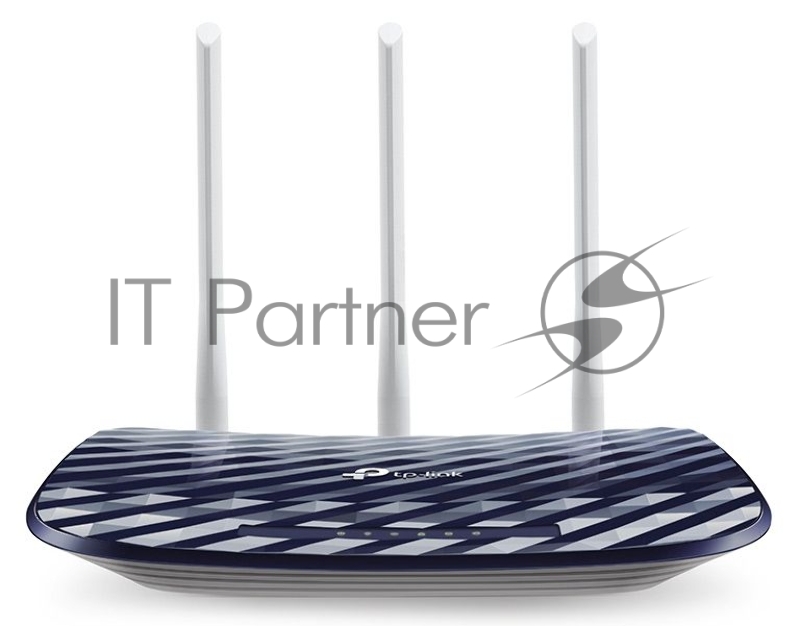 Маршрутизатор TP-Link Беспроводный Archer C20(RU), Dual Band,(433Мбит/с на 5 ГГц + 300Мбит/с на 2,4 ГГц) 4 порта 100 Мбит/с, 3 фиксированных антенны