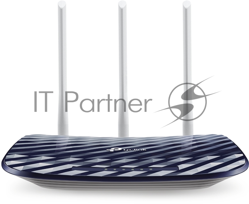 Маршрутизатор TP-Link Беспроводный Archer C20(RU), Dual Band,(433Мбит/с на 5 ГГц + 300Мбит/с на 2,4 ГГц) 4 порта 100 Мбит/с, 3 фиксированных антенны