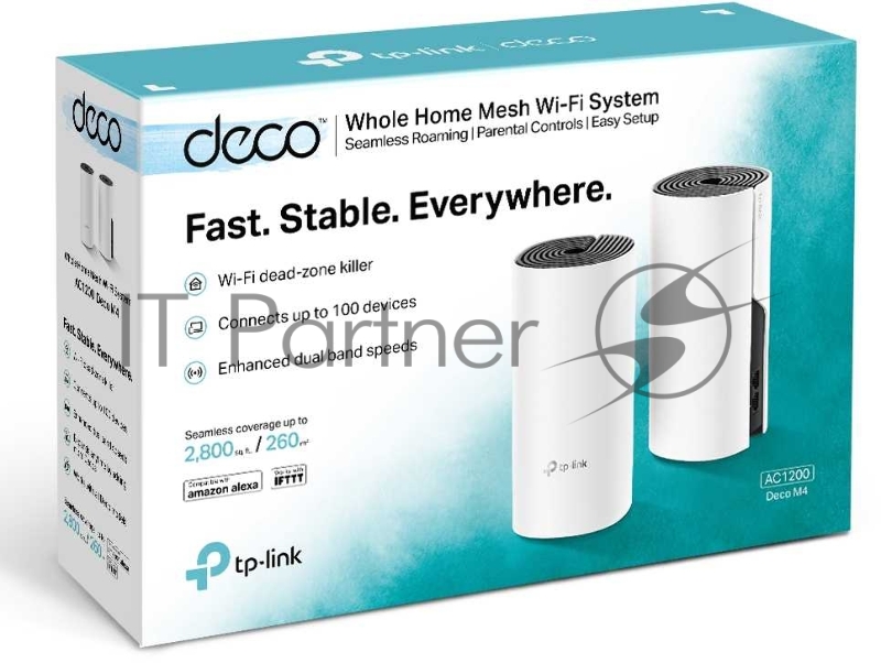 Роутер беспроводной TP-Link DECO M4 (DECO M4(2-PACK)) AC1200 10/100/1000BASE-TX (упак.:2шт)