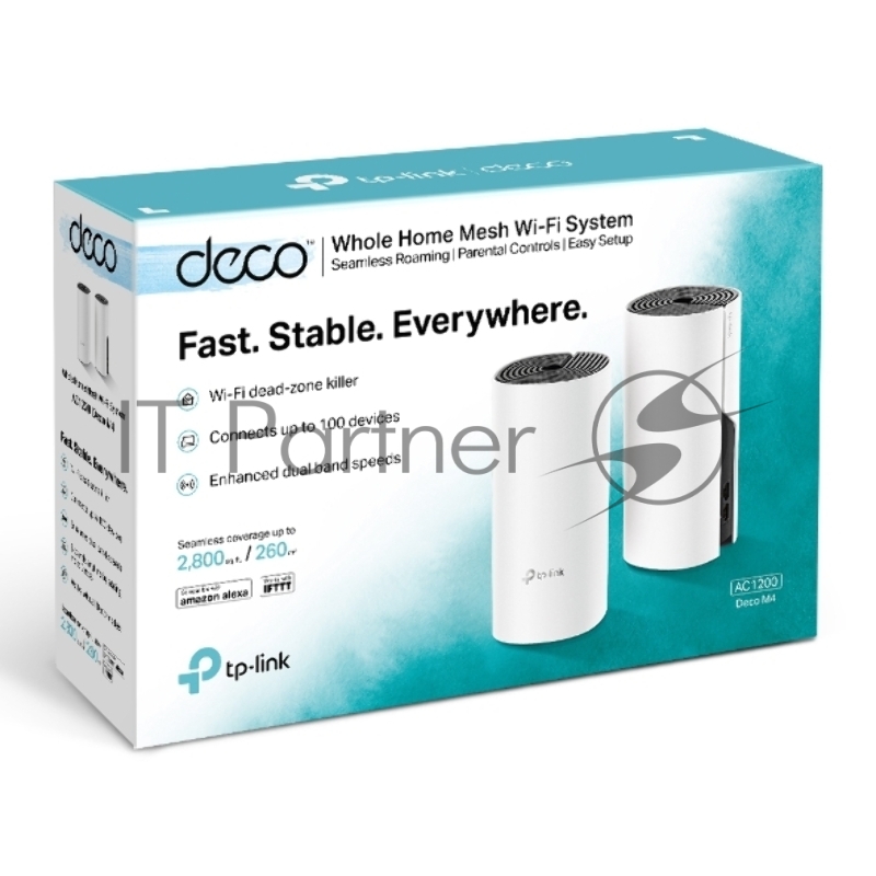 Роутер беспроводной TP-Link DECO M4 (DECO M4(2-PACK)) AC1200 10/100/1000BASE-TX (упак.:2шт)