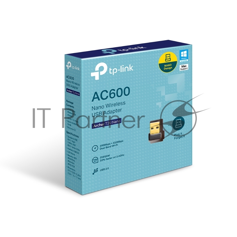 Адаптер TP-LINK Archer T2U NANO AC600 Nano Wi-Fi USB-адаптер