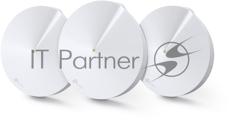 Маршрутизатор TP-Link TP-Link DECO M5(3-PACK) AC1300 Домашняя Wi-Fi система, чипсет Qualcomm, два диапазона (Dual-Band), поддержка стандартов 802.11ac/a/b/g/n, 717 МГц четырёхъядерный процессор, Bluetooth 4.2, 2 гигабитных порта Ethernet, 1 порт USB