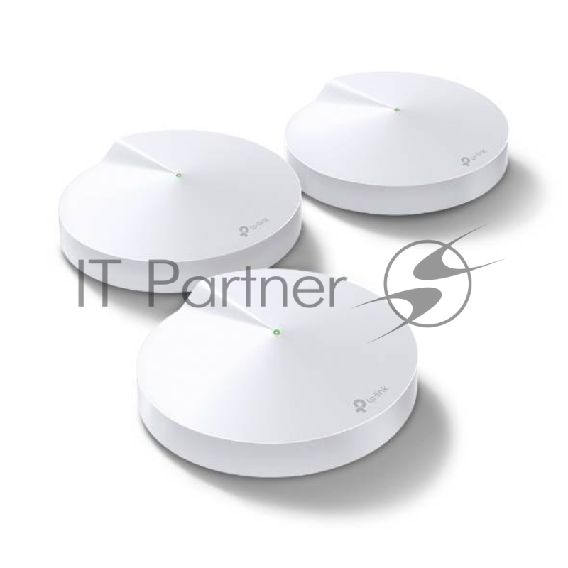 Маршрутизатор TP-Link TP-Link DECO M5(3-PACK) AC1300 Домашняя Wi-Fi система, чипсет Qualcomm, два диапазона (Dual-Band), поддержка стандартов 802.11ac/a/b/g/n, 717 МГц четырёхъядерный процессор, Bluetooth 4.2, 2 гигабитных порта Ethernet, 1 порт USB